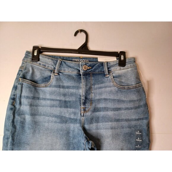 Maurices Jegging High Rise Denim Jeans Size L /34X28.5 Cuffed - Picture 4 of 8